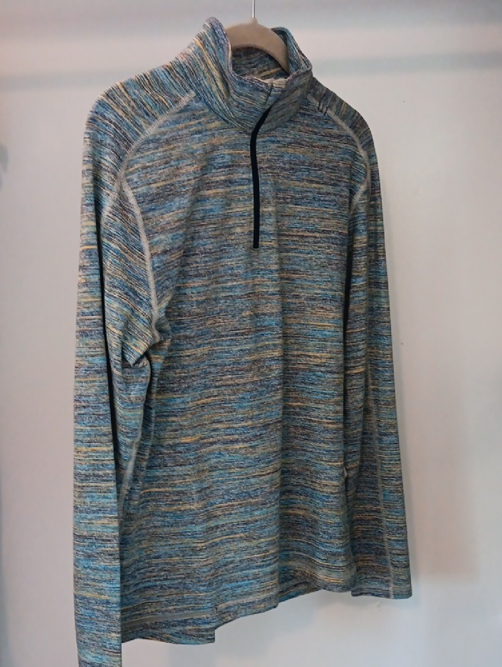lululemon athletica Men’s Heathered Blue Multi Zip-Up Sweater